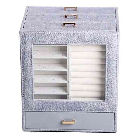 Шкатулка для украшений из эко кожи 3 яруса органайзер для ювелирных изделий HP-5-16G Киев