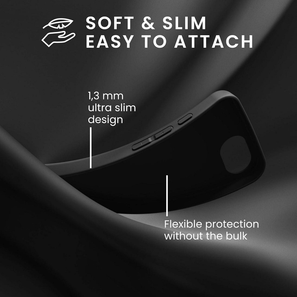 Чехол kwmobile для Apple iPhone 16e мягкий силиконовый TPU матовый черный совместим с беспроводной зарядкой Киев - изображение 7