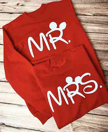 Парні толстовки для хлопця та дівчини з написом Mr/ Mrs Чернівці