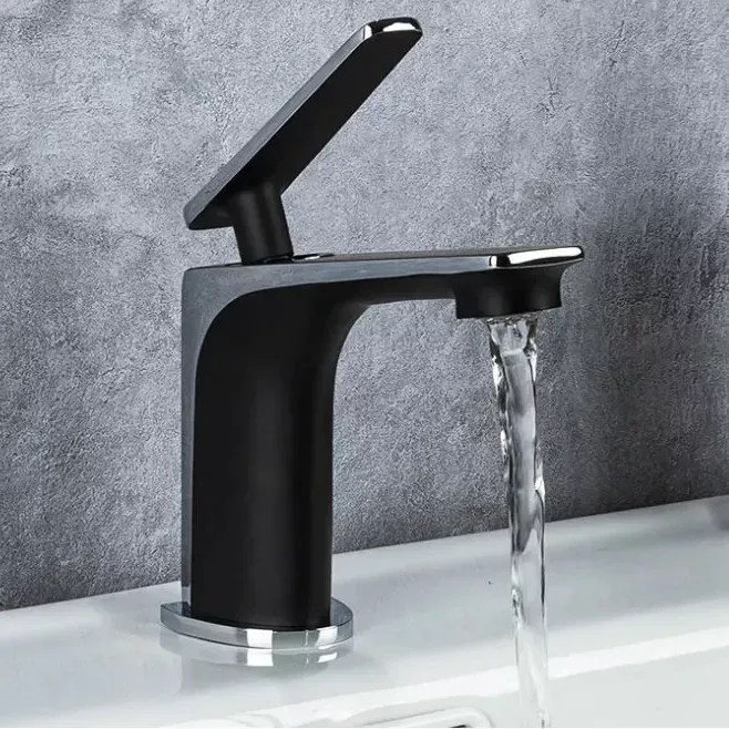 Смеситель для умывальника Frap F1057 черный/хром Киев - изображение 2