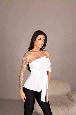 Женский стильный привлекательный корсет из плотной ткани креп костюмка Белый, 44/46 Одесса