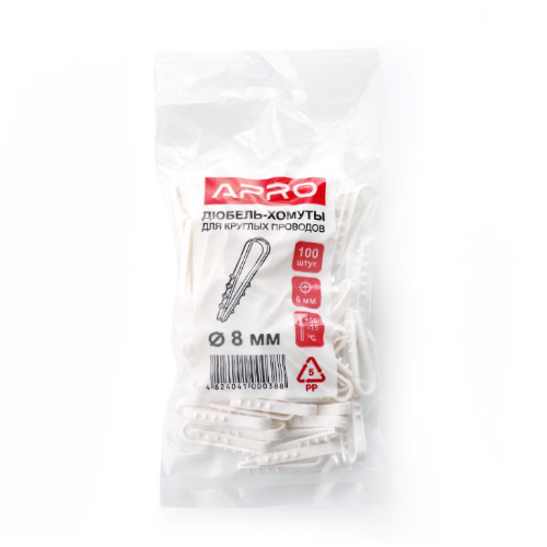 Дюбель-ялинка 8мм для круглого кабелю білий 100шт/уп APRO Житомир - фото 2