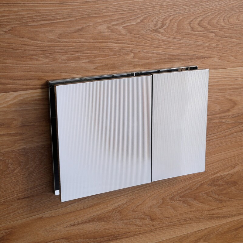 Панель змиву Koer KT-0610-STR-01 240x160x32mmmm пластикова, кнопка квадратна (колір хром з лінійною структурою) (KR6147)   ( 25797 Харьков - изображение 4