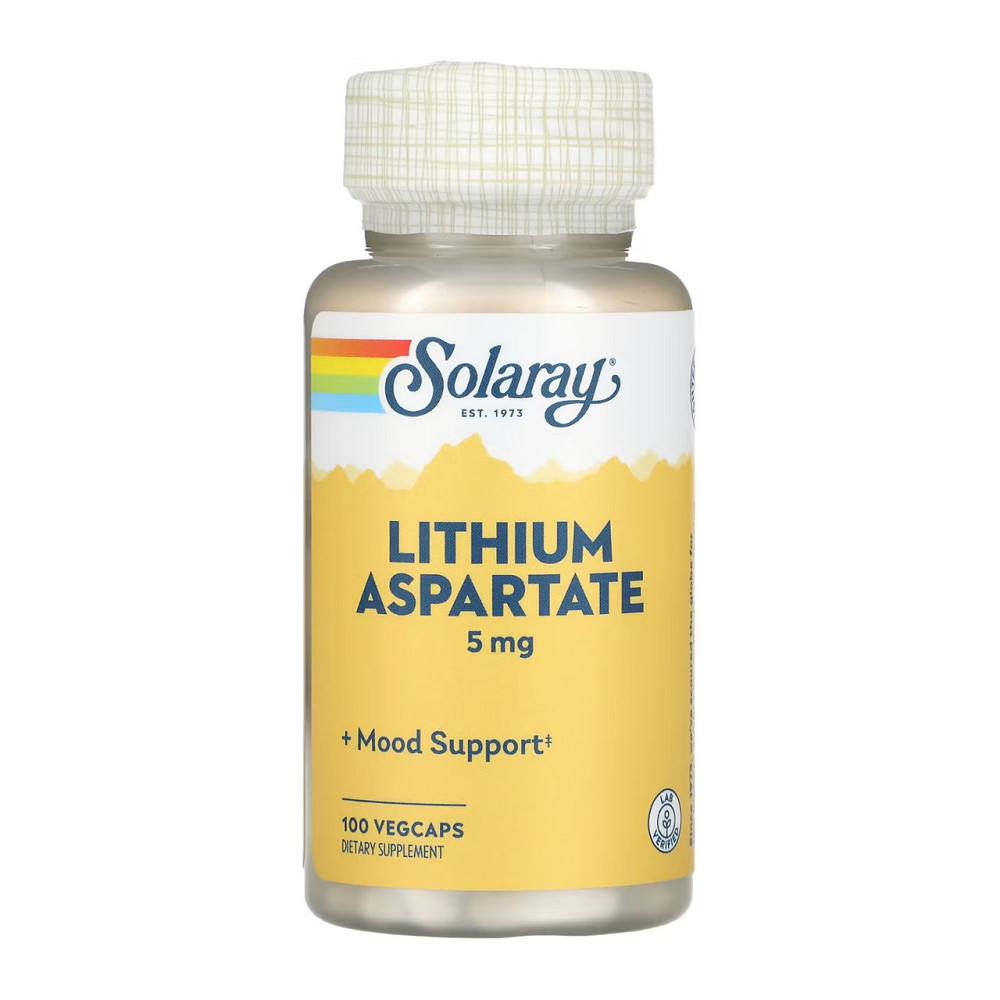 Литий Solaray Lithium Aspartate 5mg 100 vcaps Киев - изображение 1