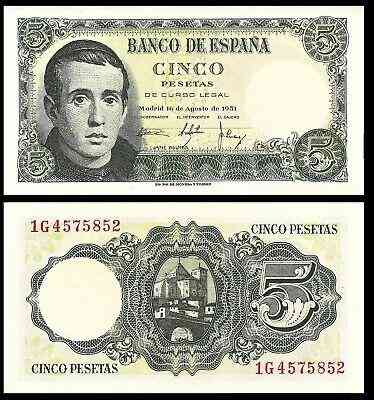 Испания / Spain 5 Peset 1951 Pick 140 UNC Полтава
