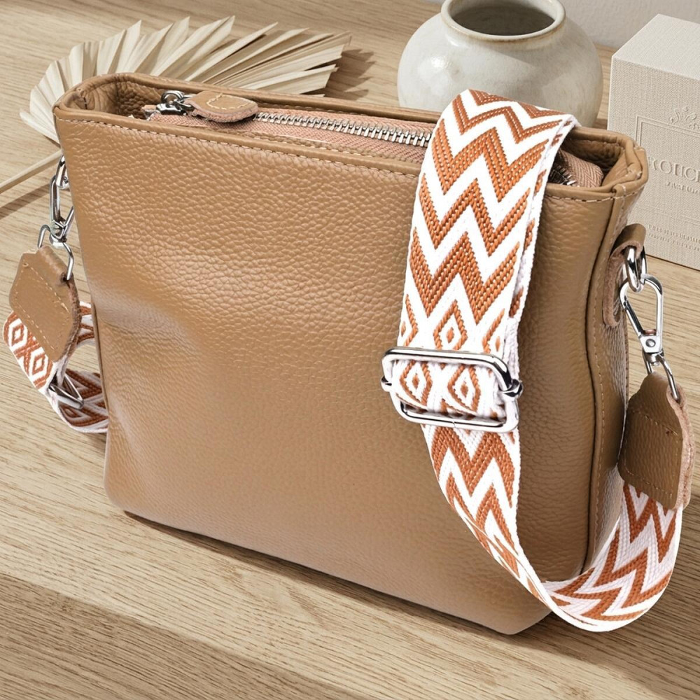 Женская кожаная сумка на плечо для повседневной носки Vintage 22912 Бежевый Киев - изображение 11