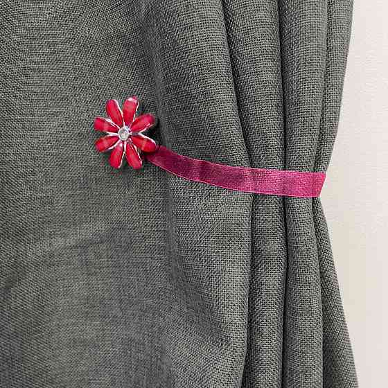 Магніти для штор та гардин "Квітка" набір 2 шт Червоний (81-255) Київ