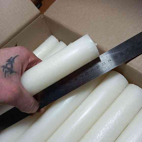 Свеча хозяйственная парафиновая 24×4 см — белая толстая свеча длительного горения (72 часа) Харьков