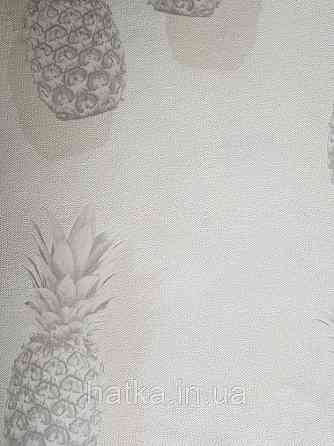 Шпалери вінілові на флізелін Marburg 82191 Giulia ананаси фрукти сірі коричневі на молочному Київ