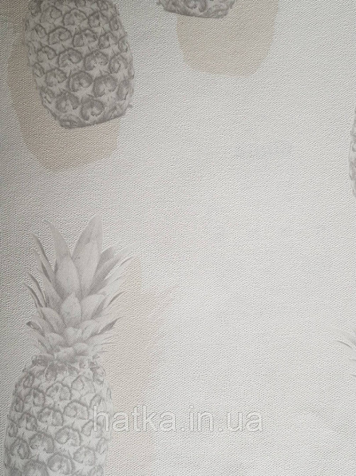Обои виниловые на флизелине Marburg 82191 Giulia ананасы фрукты серые коричневые на молочном Киев - изображение 3