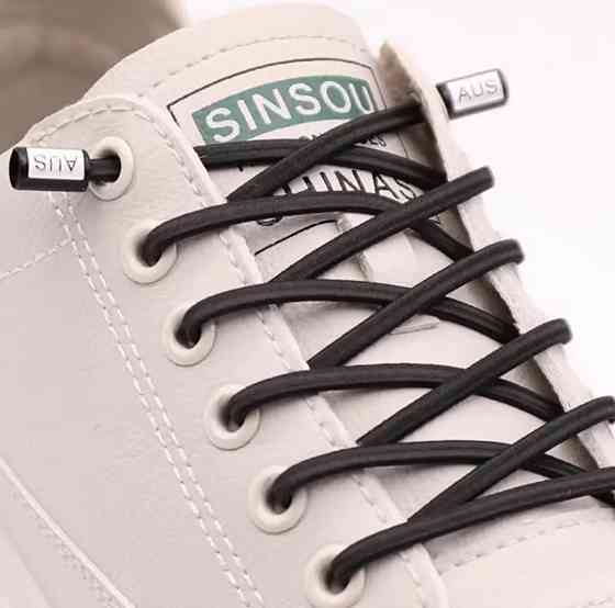 Шнурки еластичні напівкруглі без зав'язок з пластиковими фіксаторами Смела