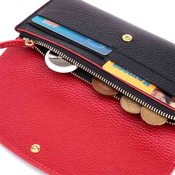 Женский кошелек с треугольным клапаном из натуральной кожи Tony Bellucci 22860 Черный Киев