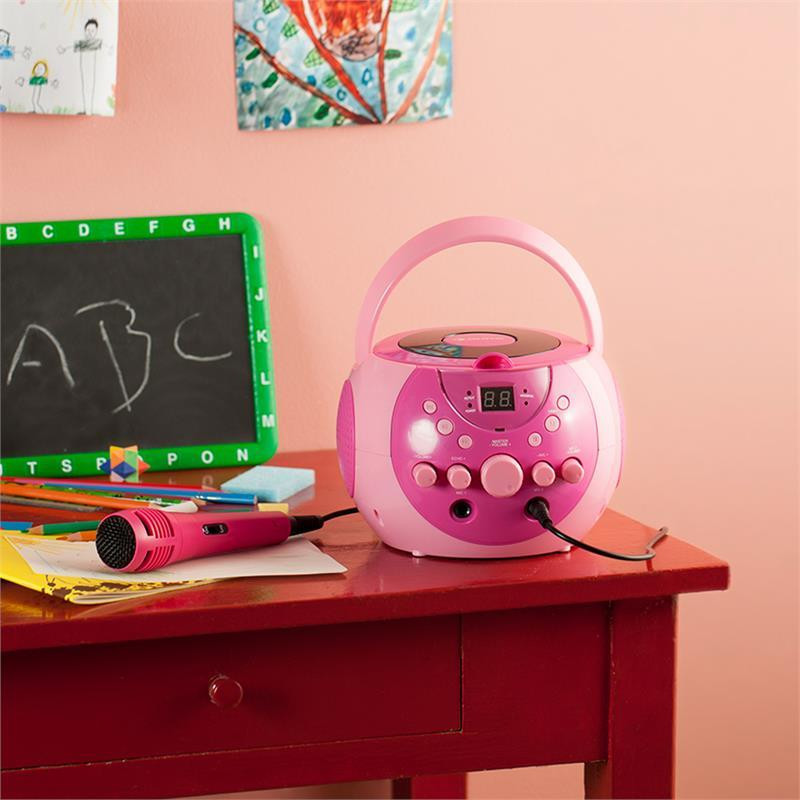 Портативна караоке-система SingSing LED На батарейках 2 мікрофони Рожевий (Німеччина, читати опис) Рівне - фото 4