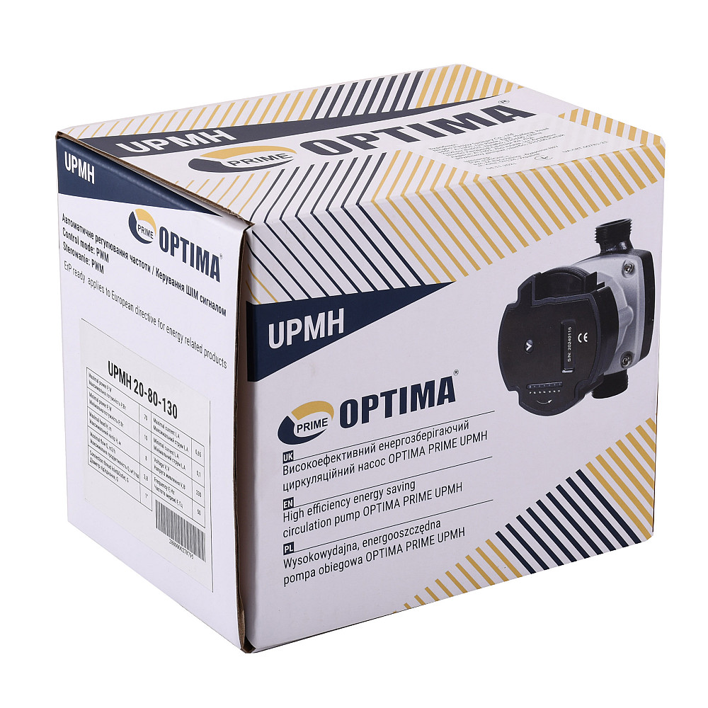 Насос циркуляційний енергоощадний  Optima PRIME UPMH 20-80AUTO 130мм + гайки Тернопіль - фото 5