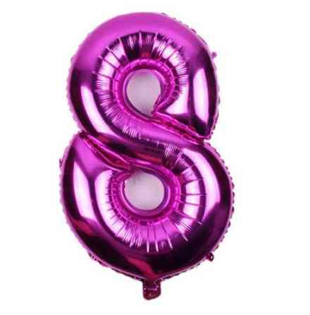 Шарик цифра 8 фольгированная 32 дюйма бургунди Киев