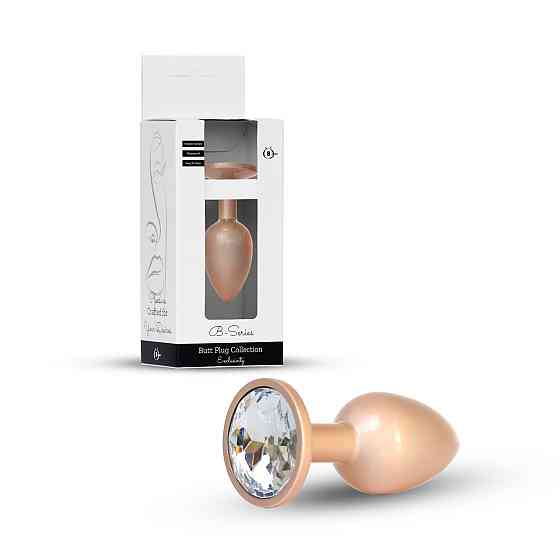 Анальна металева пробка Plug-Jewellery Pearl Gold PLUG- Clear L Sex Aura Київ