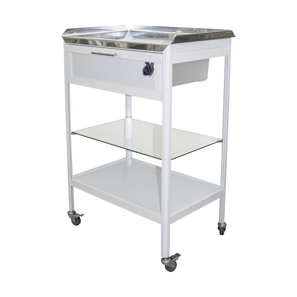 Столик маніпуляційний пересувний, стільниця з нержавіючої сталі СМ-4к Дніпро - фото 1