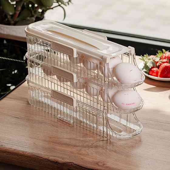 Лоток для яиц в холодильник на 3 яруса 32х10х18.5 см Бежевый HP-27-15 Киев