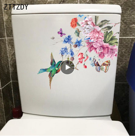 Наклейка для ванной для унитаза Птица и цветы Киев - изображение 3