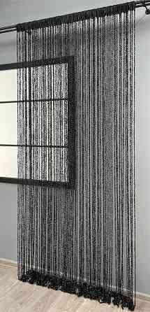 Шторы-нити спираль с люрексом Черный 300х300см 1 шт (61-067) Киев
