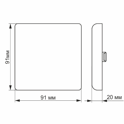 LED Світильник безрамковий квадратний 9W 4100К 220V VL-DLFS-094 Videx Житомир