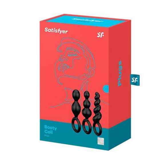 Набор анальных игрушек Satisfyer Plugs black (set of 3) - Booty Call, макс. диаметр 3 см Sex Aura Киев