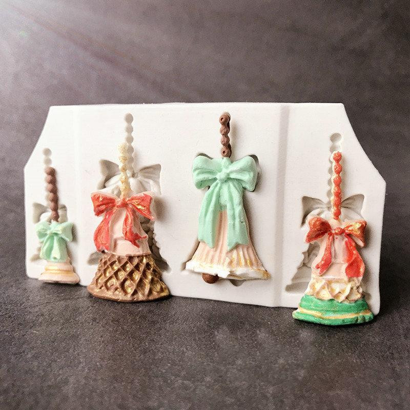 Молд новогодний Колокольчики 110 на 57 мм серый Киев - изображение 9