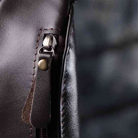 Бананка для мужчин из гладкой натуральной кожи Shvigel 23135 Коричневый Киев