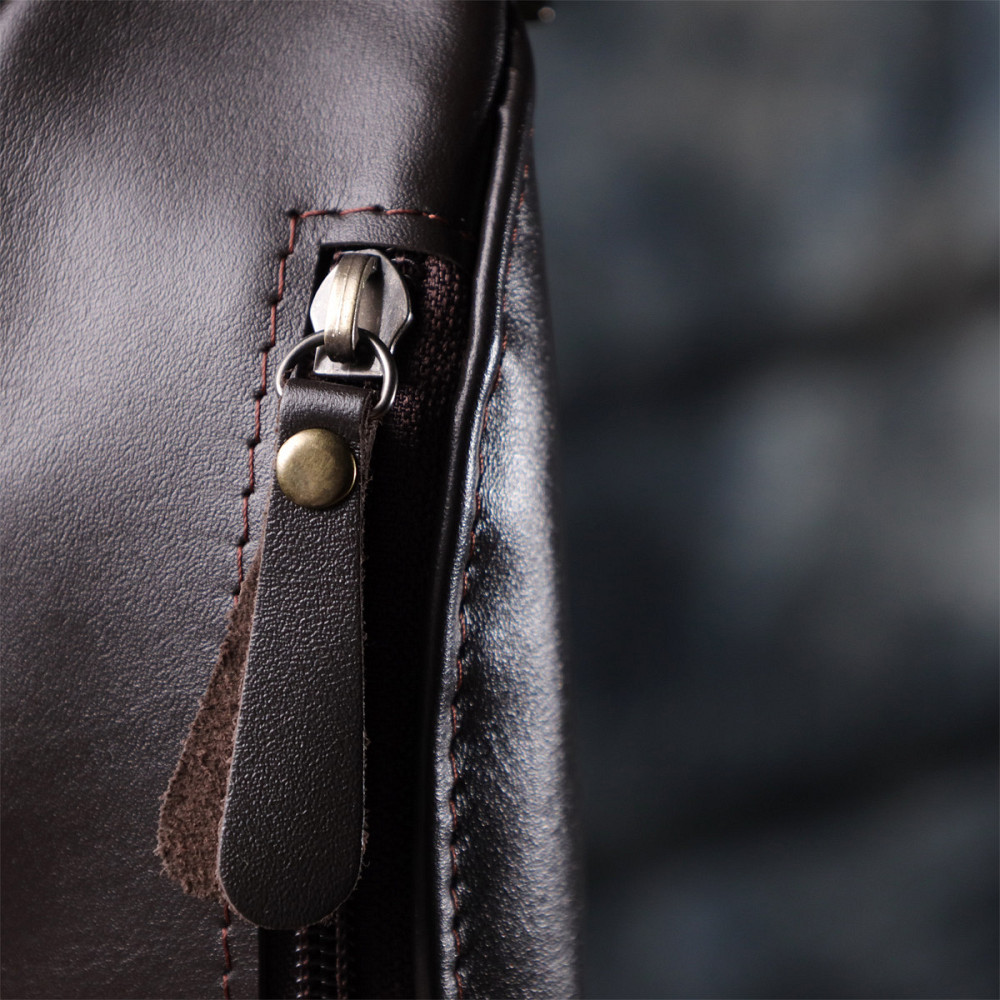 Бананка для мужчин из гладкой натуральной кожи Shvigel 23135 Коричневый Киев - изображение 2