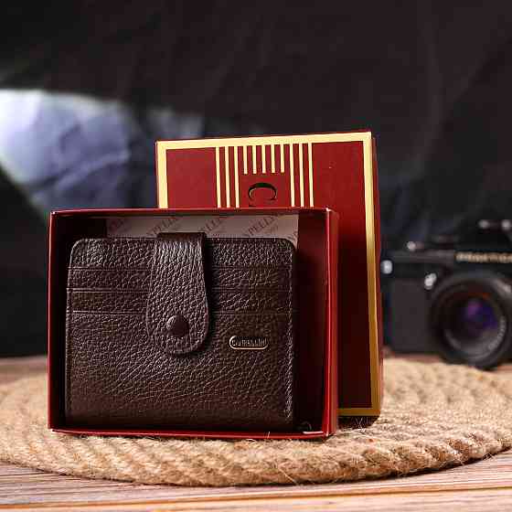 Компактный кошелек для мужчин из натуральной зернистой кожи CANPELLINI 21686 Коричневый Киев