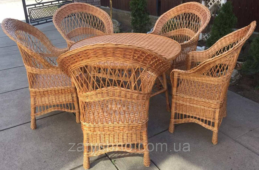Мебель из лозы с круглым столом | комплект плетеной мебели  с 5 креслами| мебель плетеная из лозы Киев - изображение 9