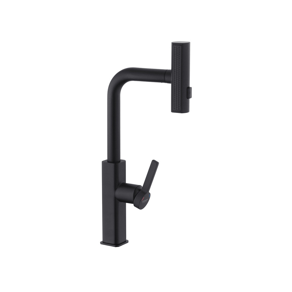 Змішувач для кухні з висувним виливом Kroner KRP Edelstahl Klassisch - SCH03918 чорний Київ - фото 4