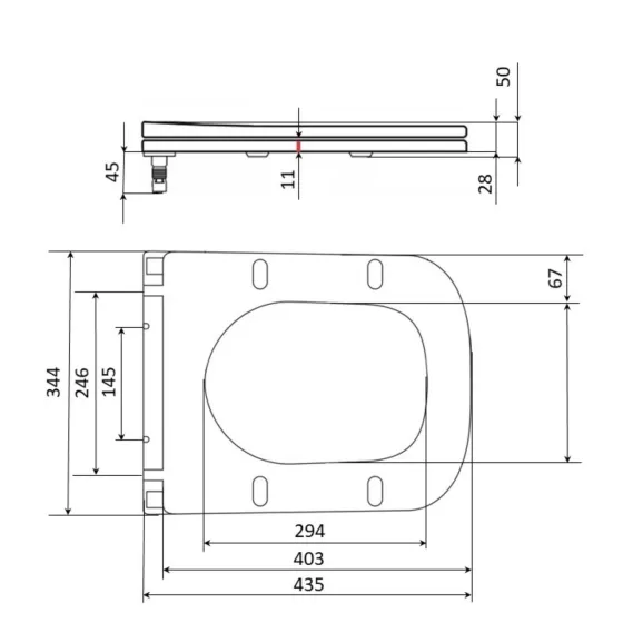 Qtap Сиденье для унитаза (Tern 490) 435x344x50 мм, Matt Black, с микролифтом, Slim Duroplast, Quick Release QTSC179MB47354 Киев