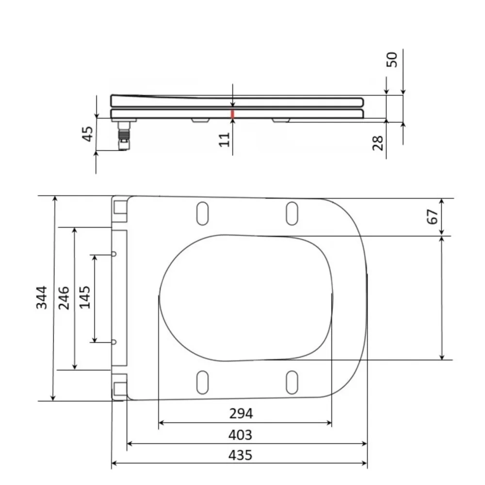 Qtap Сиденье для унитаза (Tern 490) 435x344x50 мм, Matt Black, с микролифтом, Slim Duroplast, Quick Release QTSC179MB47354 Киев - изображение 2