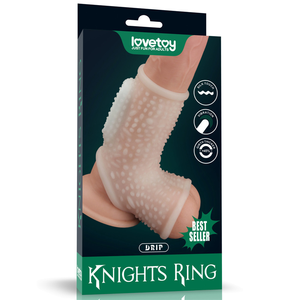 Насадка на член - Vibrating Drip Knights Ring With Scrotum Sleeve White Sex Aura Киев - изображение 1