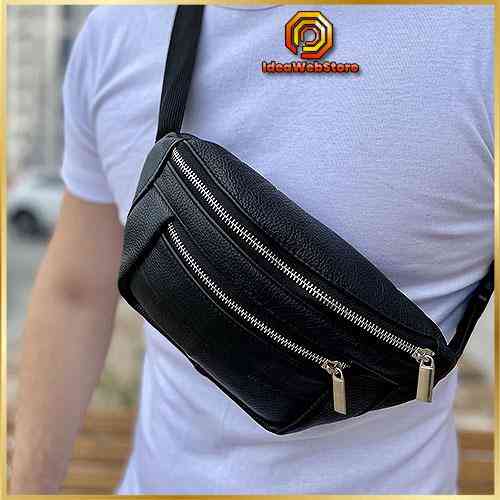 Мужская кожаная бананка, кожаная сумка бананка через плечо, мужская кожаная бананка на пояс Киев