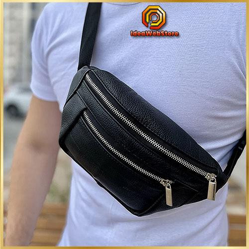 Мужская кожаная бананка, кожаная сумка бананка через плечо, мужская кожаная бананка на пояс Киев - изображение 1