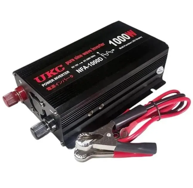 Інвертор для автомобільних акумуляторів UKC 12 V 220 V 1000 W Перетворювач напруги, Чиста синусоїда Одеса - фото 3