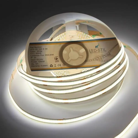 LED-STIL Світлодіодна стрічка LED-STIL 5000K 10 Вт/м COB 320 діодів IP33 24 Вольта 1000 Lm нейт Коломия