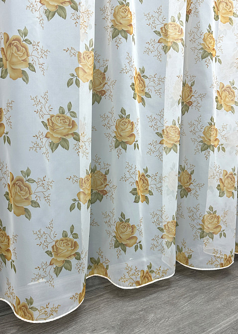 Тюль шифоновая с принтом цвет белый с оранжевым 1807т Киев - изображение 7