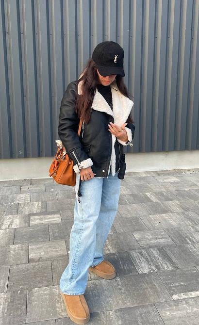 Дубленка женская Черный M Харьков - изображение 1