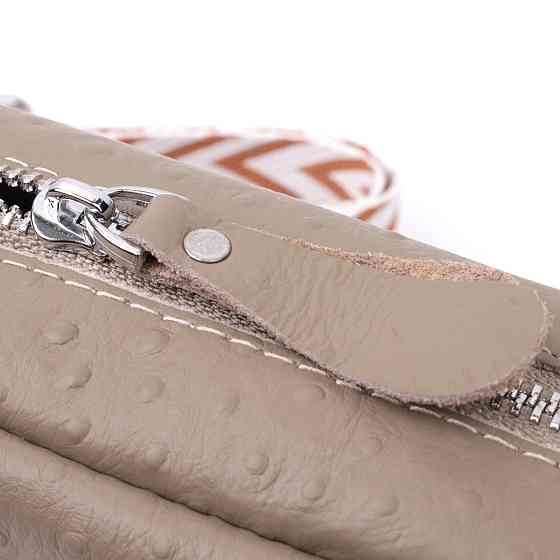 Стильна сумка для жінок із фактурної натуральної шкіри Бежева (Vintage) Київ