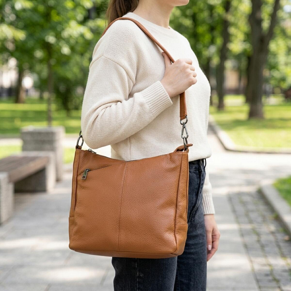 Жіноча сумка на два відділення з натуральної шкіри Vintage 23012 Коричневий Київ - фото 12