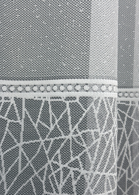 Тюль VR-Textil 1672т Жаккард Белый с серым 300х270 см (42-0686) Киев - изображение 6