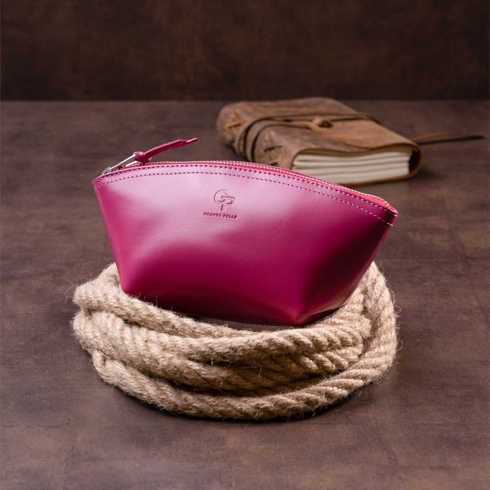 Женская косметичка из кожи Amelin Фуксия (GRANDE PELLE) Киев - изображение 1