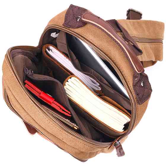Зручний рюкзак з текстилю 21257 Vintage Коричневий Київ