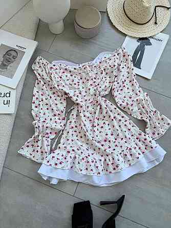 Женское стильное мини-платье  штапель, софт Белый, 44/46 Одесса