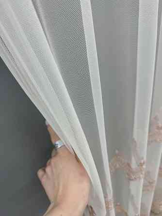 Тюль VR-Textil 1469т Грек-сетка с вышивкой Молочный с пудровым 300х270 см (40-004) Киев