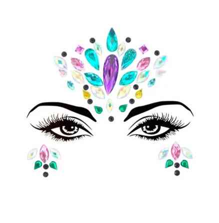 Наклейки камені на обличчя та тіло карнавальні one size різнобарвний Київ