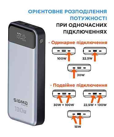 Універсальна мобільна батарея Sigma mobile XPower SI30A7QLX 30000mAh Silver (4827798479117) Сріблястий Харьков